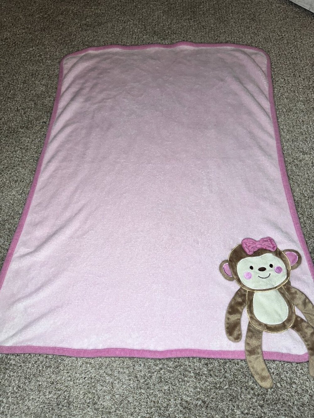 Koala Babies R Us Baby Blanket Lovey With 3d Girl Monkey Appliqué Soft Fleece
